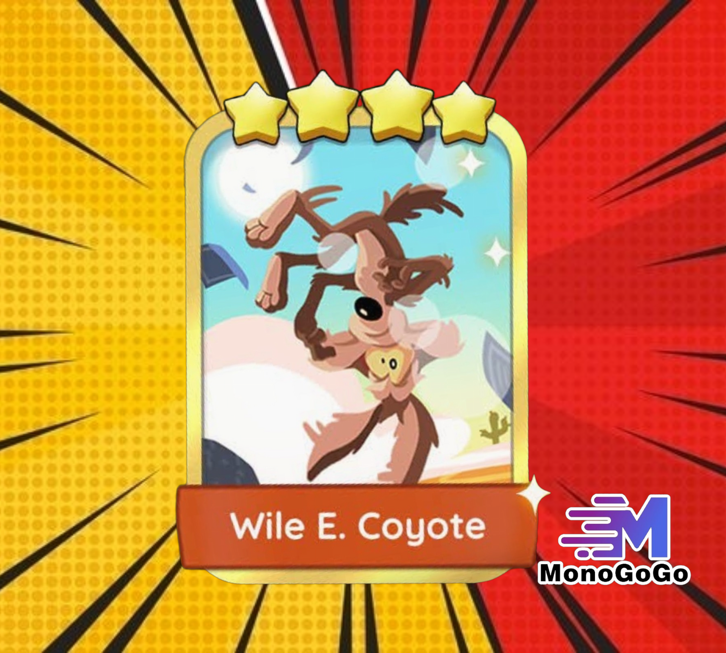 Wile E. Coyote - Set 21-1 - Monopoly Go 4 Star Gold Sticker