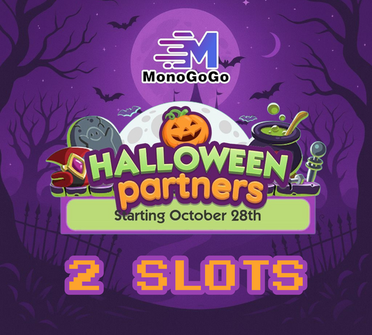 2 emplacements pour l'événement HALLOWEEN Partners - Monopoly Go