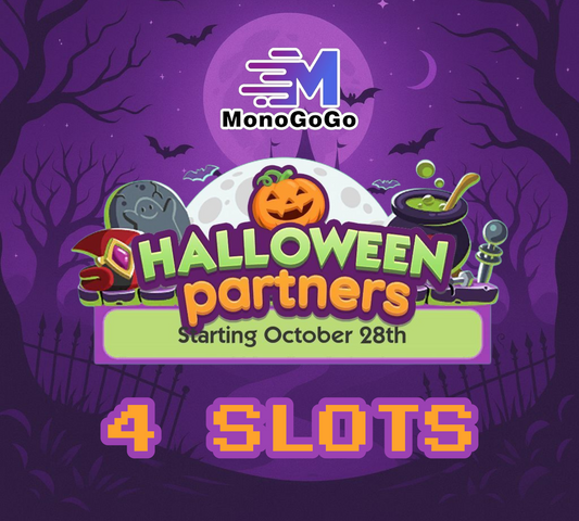 4 emplacements pour l'événement HALLOWEEN Partners - Monopoly Go