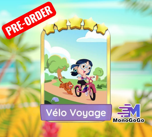 Vélo Voyage - Monopoly Go 5 étoiles Or Sticker