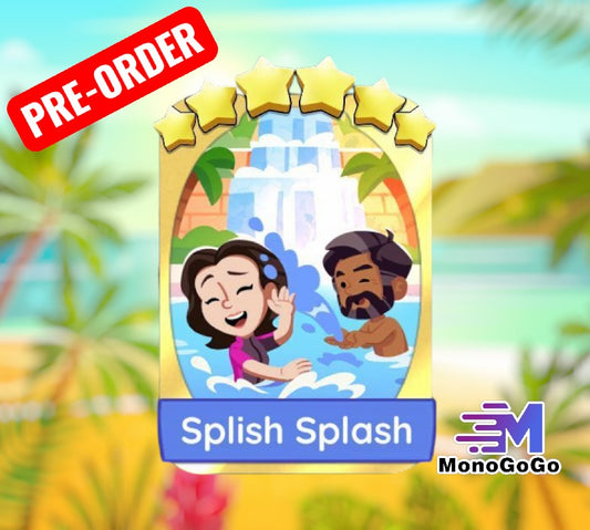 Splish Splash - Autocollant Monopoly Go 6 étoiles or