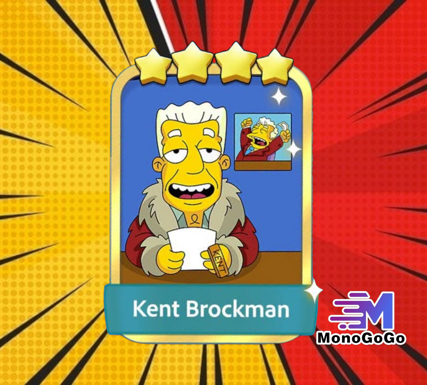 Kent Brockman - Set 20-1 - Monopoly Go 4 Star Gold Sticker