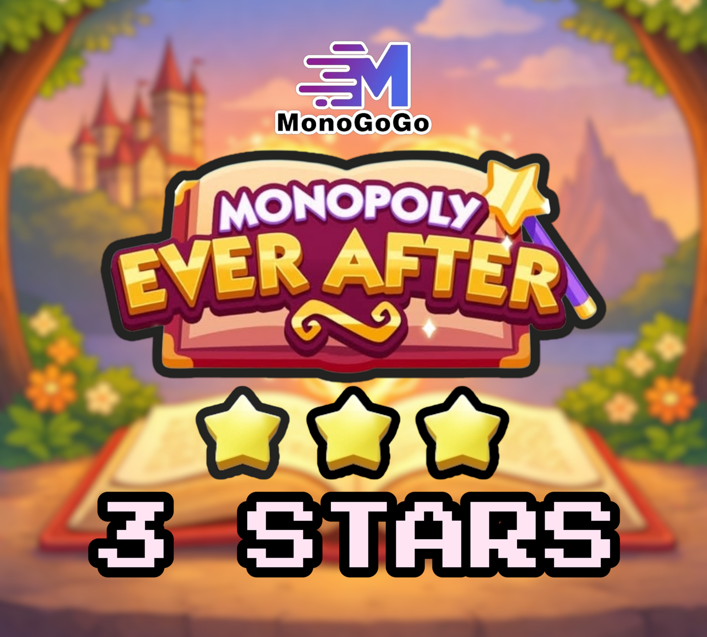 Autocollant Monopoly Go 3 étoiles