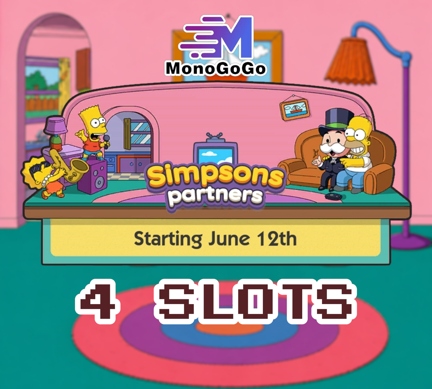 4 SLOTS For Simpsons Partners Event - Monopoly Go