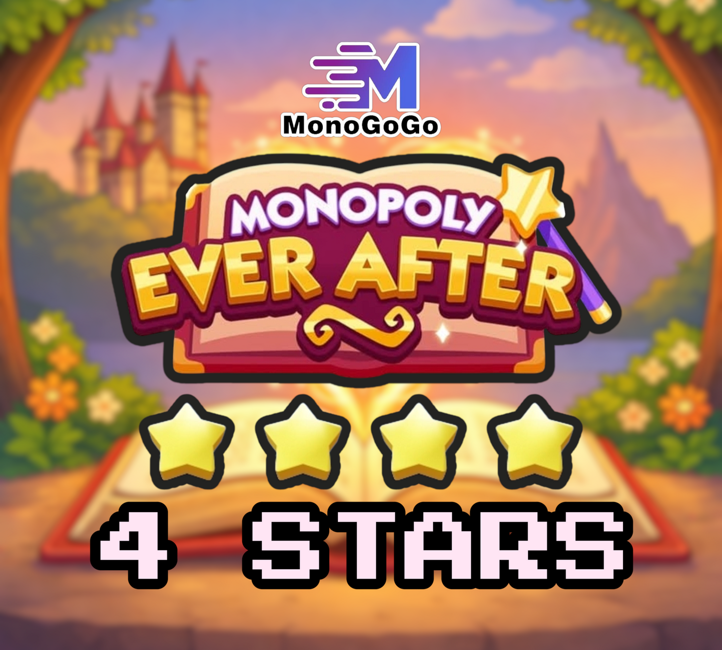 Autocollant Monopoly Go 4 étoiles