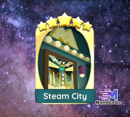 Steam City - Monopoly Go 5 Star Gold Sticker