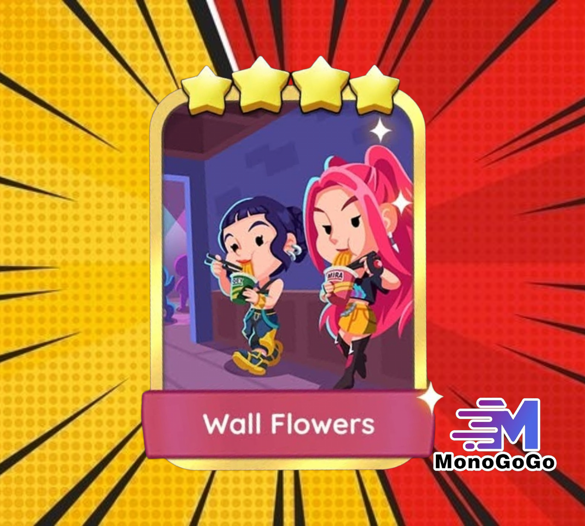 Wall Flowers - Set 17-6 - Monopoly Go 4 Star Gold Sticker