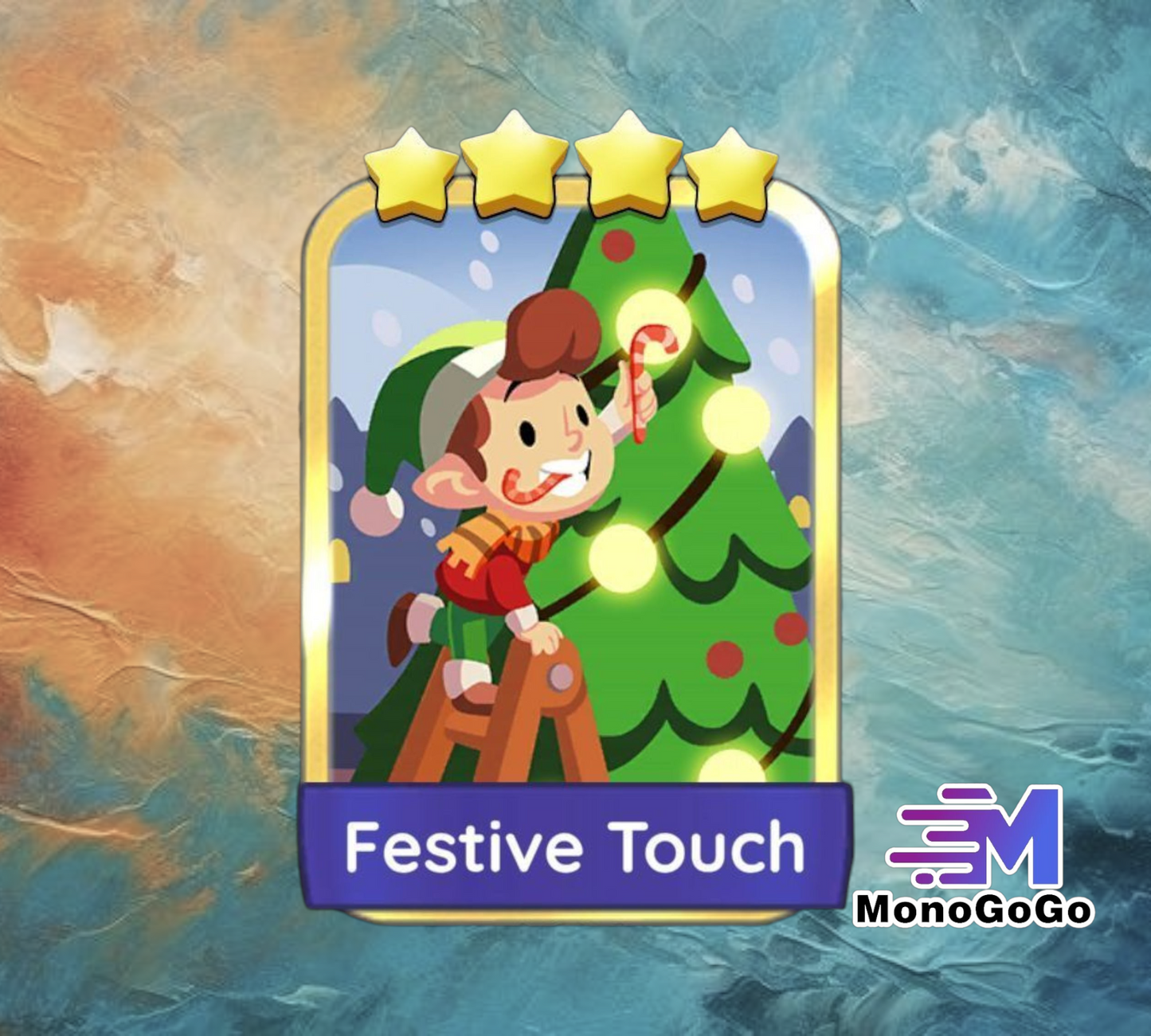 Festive Touch - Monopoly Go 4 Star Gold Sticker